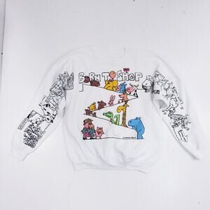 Vintage 90s Animal Comic Strip Style "Born to Shop" Hanes Sweatshirt XL Unisex